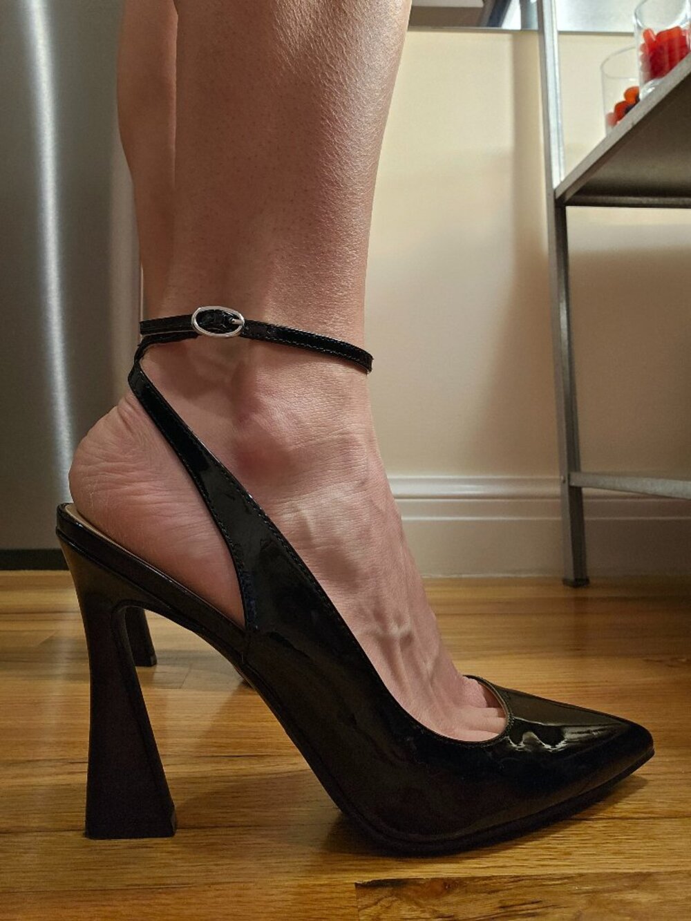Nine West Black Patent Leather Stiletto Size 10